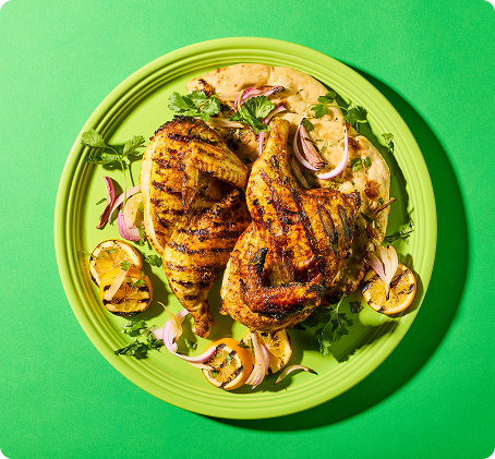 A grid of food images